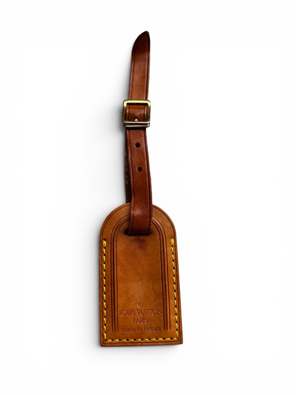Louis Vuitton Tan Leather Luggage Tag - Picture 2 of 3